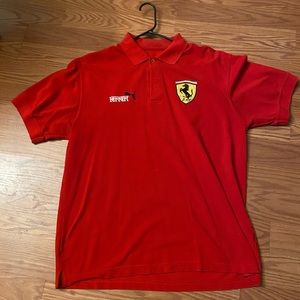 Red Ferrari Polo Shirt Men Medium